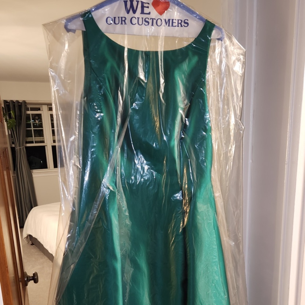 Adrianna Papell mikado fit-flare-midi dress emerald green